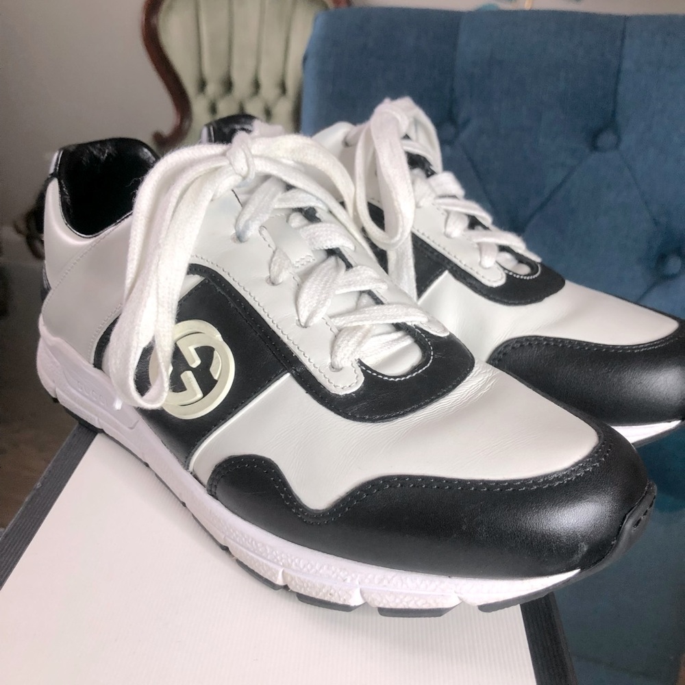 Gucci GG black and white sneakers
